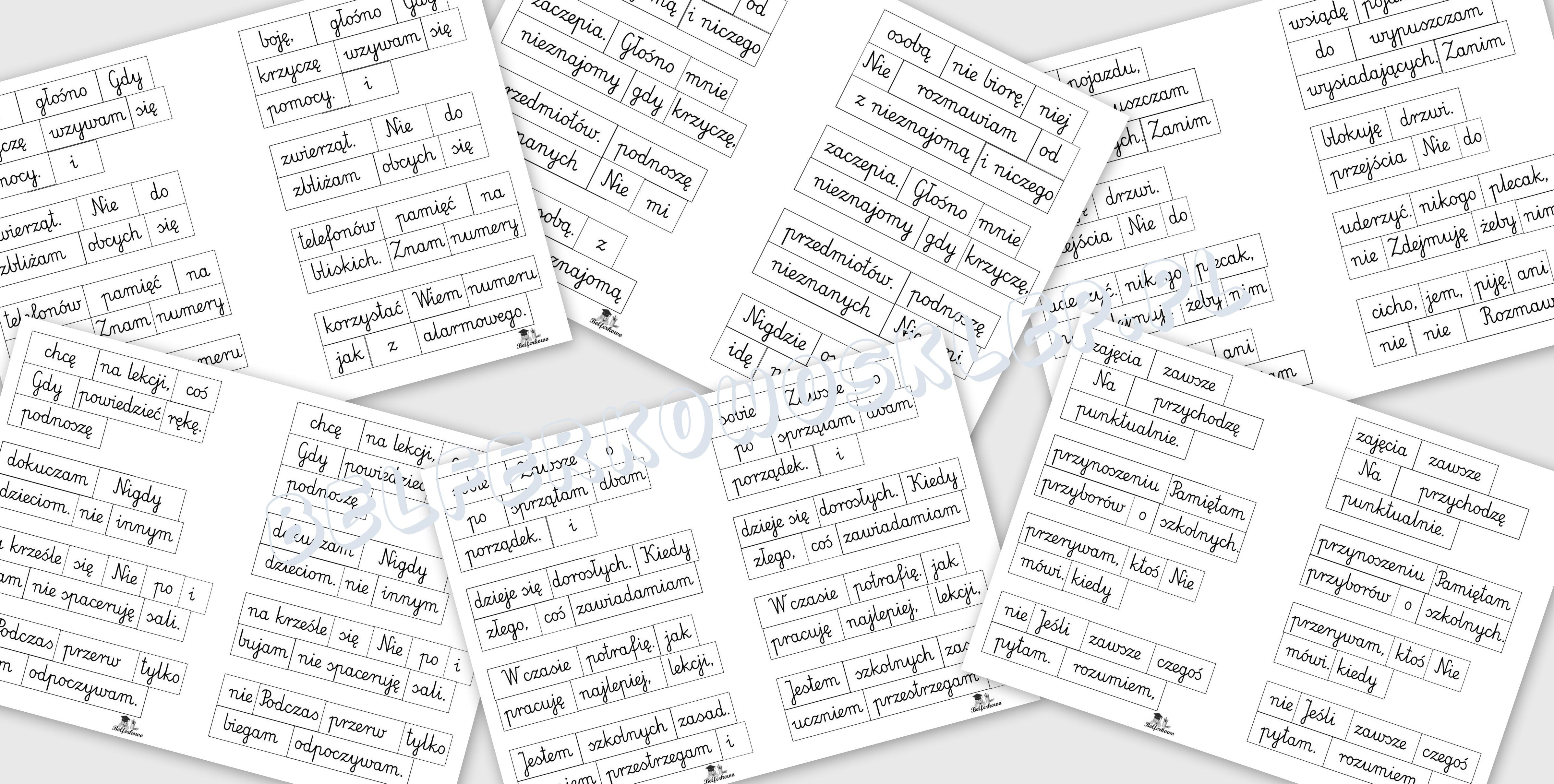 ZASADY ZACHOWANIA- UKŁADAMY ZDANIA PDF