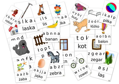  Rozsypanki literkowe do rozcięcia. 20 kart pdf. 
