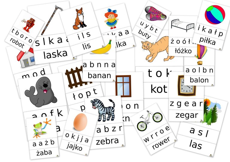  Rozsypanki literkowe do rozcięcia. 20 kart pdf. 